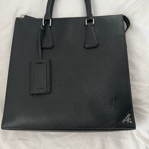 Men’s Black Saffiano Leather Prada Tote Bag